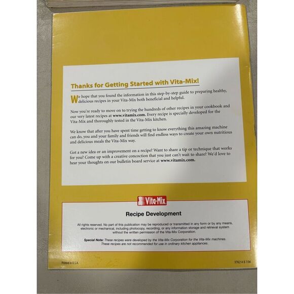 Cookbooks, Vitamix Cookbooks, (2), Getting Started and Versatile Vita-mix, 2006 - Picture 7 of 10